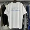 Camiseta Am1R1 Ícone Nicho Marca Tendência Pomba da Paz Estampa de Letras Gola Redonda Solta Manga Curta para Homens e Mulheres Casais Meia-Manga