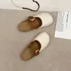 Zapatos de Exterior para Mujer Estilo Retro Planos Cerrados sin Cordones 2026 Verano Nuevo Estilo Pantuflas de Suela Gruesa para Combinar con Faldas Estilo Birkenstock