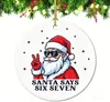 Decorações de Natal em acrílico do Papai Noel seissete seissete, vendidas em alta no exterior, decorações divertidas de meme com números