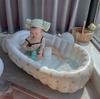 Bañera inflable para niños estilo coreano ins, piscina inflable para juegos para bebés, piscina infantil para interiores, bañera de oso amoroso