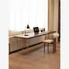 Escritorio Largo Detrás del Sofá en la Sala de Estar, Todo Madera Maciza Acrílico Flotante Escritorio de Computadora, Nogal Sudamericano Oficina Tablero Grande Escritorio