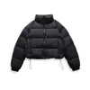 ADAM BO Jaqueta curta acolchoada estilo americano com gola alta, unissex, inverno, 90% plumas de pato branco, estilo boneco Ken, corte solto, agasalho quente