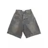 Shorts de Mezclilla Estilo Vintage Desgastado para Hombre, Verano Calle Alta Americana Retro Lavado Casual Holgado Largos Hasta la Rodilla