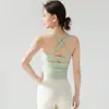 Chaleco de Yoga para Mujer con Copas Fijas para Recoger los Lados del Pecho, Sujetador Deportivo de Alta Intensidad que Absorbe los Golpes, Sujetador de Tirantes para Fitness, Ropa de Yoga para Mujer