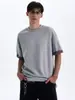 Camiseta de Verano para Hombre Color Bloque a Cuadros Gris Claro Manga Corta Estilo Americano Cleanfit Resistente Cuello Pequeño Casual Manga Media
