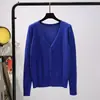 Suéter de stock a largo plazo para mujer, primavera y otoño, fino, cárdigan fino para mujer, abrigo, manga larga, suéter corto para mujer, exterior