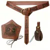 Cinturón de Cuero Medieval Vikingo Retro YSFYSF para Amazon, Accesorio de Disfraz Renacentista de Halloween