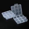 Caja de embalaje de accesorios de uñas de plástico transparente con ranura para tarjetas y hebilla integrada, 9 compartimentos en stock, caja para abalorios, caja para cuentas de arroz con embalaje separado
