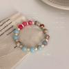 Pulseira de Contas Nova Estilo Cor Fresca e Doce Moda Feminina Design de Nicho Coração de Menina Namorada Joia de Mão para Casal