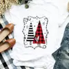 Camisa xadrez feminina árvore de neve vintage anos 90 fofa outono e inverno Feliz Natal