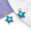 Acero Inoxidable que Conserva el Color Agujero Único Estrella de Cinco Puntas Ojo que Gotea Aceite Estrella Colgante Colgante Pulsera DIY Collar Accesorios de Joyería