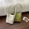 2026 Nuevo Bolso Cubo Tejido para Mujer, Bolso de Hombro Tote Grande de Verano Más Vendido, Bolso Tejido para Uso Casual Diario