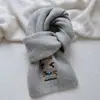 Bufanda de Punto de Mezcla de Lana Bordada de Dóberman Nueva y Linda Estilo Japonés Calentador de Cuello Versátil para Mujer Otoño e Invierno Calidez para Estudiantes