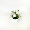 Suministrado directamente por el fabricante, plantas en maceta de rosa de espuma y gypsophila para decoración de escritorio, flores artificiales, bonsáis pequeños, adornos de interior, macetas de flores artificiales