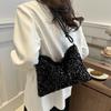 Bolso cubo de textura de alta calidad para mujer 2024 Nuevo bolso bandolera para niña, hombro, lentejuelas populares, moda combinable, bolso de mano