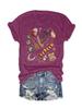 Camiseta de verano con estampado de comercio exterior para mujer, estilo europeo y americano, con cuello redondo, manga corta, informal, a la moda