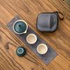 Taza Rápida Portátil Lubao de Cerámica Rugosa, Una Tetera, Tres Tazas, Bolsa Portátil para Exteriores, Set de Té de Viaje, Venta al por Mayor Asequible para Clientes