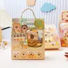 Nova Papelaria Capivara Caixa Surpresa Grande Alunos do Ensino Fundamental Fofo Desenho Animado Conjunto de Papelaria Diário Bolsa Surpresa Caixa de Presente