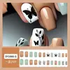 Uñas Vestibles de Mariposa de Venta Caliente Transfronterizas, Uñas de Manicura de Hoja Simple, Parches de Uñas Cuadradas Europeas Dulces y Geniales, Gama Alta