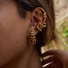Jieding Pendientes de Perla de Acero Inoxidable Europeos y Americanos Joyería de Acero de Titanio de Lujo Ligero de Gama Alta Sin Decoloración Tapones para los Oídos Festivos