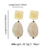 E15271 Pendientes cuadrados dorados de diseño vintage transfronterizos con pendientes colgantes de resina ovalada de colores en degradado