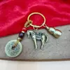Pingente de Cavalo de Latão Moeda Cinco Imperadores Chaveiro Moeda de Cobre Cavalo de Cobre Chaveiro de Carro Presente de Metal