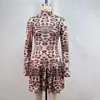 Vestido de manga larga con estampado de leopardo ajustado para mujer, moda de otoño 2024, venta al por mayor, de Amazon