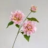 Flores Artificiales Dalia Colorida Dalia de 3 Cabezas Flor Nacional China Flor de Seda Estilo Chino Peonía Flor de Dalia Material para Manualidades Venta al por Mayor