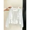 Camisa de cuello Peter Pan para mujer, nuevo top de manga larga con volantes adelgazante para principios de otoño 2026