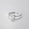 Nalan S925 prata esterlina fresco e doce ins nicho moda luxo diamante suave anel de contas redondas R02393