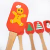 Espátula de Silicone Personalizada para Árvore de Natal com Cabo de Madeira, Espátula Creme, Raspador de Boneco de Neve, Faca para Misturar Manteiga, Ferramentas de Confeitaria