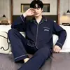 Pijama nuevo de algodón nube para hombre de manga larga talla grande 2026, corte holgado, ropa de estar casual con solapa nueva para primavera/otoño