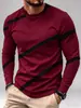Camiseta Casual Holgada de Manga Larga con Cuello Redondo para Hombre Transpirable Ligeramente Elástica Top Cómodo para Verano Uso Diario Deportes y Salir