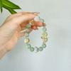 Pulsera de Cristal Amarillo Limón y Fluorita Verde de Diseño Original para Mujer, Adecuada para Verano, un Regalo para Niñas