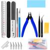 Set de Herramientas para Modelos Gundam Más Vendido Transfronterizo para Ensamblaje, Incluyendo Tijeras, Cúter, Pinzas, Pinzas para Cortar con Agua de Kits de Modelos y Tiras de Pulido