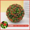 Bola de Hierba de Eucalipto Simulada Planta Verde con Flor Decoración Colgante Decoración de Ventana Interior Decoración de Techo Hotel Bola de Césped Artificial