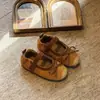 Zapatos de Cuero Estilo Retro Francés para Niñas 2026 Primavera y Otoño Nuevos Zapatos Planos de Punta Baja con Lazo Suela Suave Versátiles Zapatos Birkenstock
