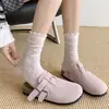 Calcetines con Volantes de Encaje para Mujer, Media Pantorrilla, Primavera y Verano, Malla Fina, Transpirables, Estilo Ballet, Calcetines de Algodón con Encaje Estilo Miu al por Mayor