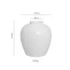 Shumen Blanco Nórdico Boca Grande Simple Cerámica Decorativo Jarrón para Flores Secas Flores Acuáticas Sala de Estar Arreglos Florales Decoración de Escritorio