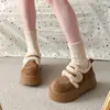 Botas de Nieve de Peluche Birkenstock para Mujer Otoño e Invierno 2025 Nuevos Zapatos de Algodón Tipo Pan con Suela Gruesa de Ponerse y Quitarse Botas Cortas Cálidas Peludas