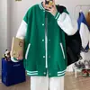 Chamarra de color block estilo americano, otoño/invierno para hombre, chic de Hong Kong, moderna, holgada, elegante, casual, forrada de polar, prenda exterior deportiva, cárdigan