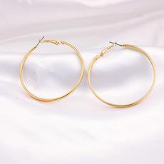 韩国极简ins冷淡风耳饰通勤风复古时尚耳圈欧美迷人金属圈圈耳环