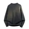 Tricô Falso de Duas Peças Allin Masculino Outono e Inverno Nova Moda High-End Gola V Retrô Quente Tricô Solto Cinza Escuro