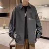 Camisa de Moda Tendencia Otoño para Hombre Estampado de Personalidad Estilo Coreano Casual Delgada Holgada Cómoda para Hombres Adolescentes