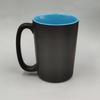 Taza Cerámica Grande de 14oz, Taza con Forma de Embudo, Vaso de Agua Bicolor con Logo Impreso, Taza de Regalo para Supermercado, Exportación