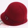 Sombrero de pescador de lana australiana nuevo de estilo retro japonés para otoño e invierno para mujer, sombrero de cúpula moderno de estilo coreano para mediana edad y ancianos