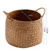 Cesta tejida japonesa para artículos varios Caja de almacenamiento de cosméticos Cesta de paja hecha a mano para arreglo floral de escritorio Set creativo de macetas
