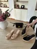 Sandalias de Cuña con Cuerda de Cáñamo Trenzada, Pantuflas Versátiles de Gamuza de Color Sólido para Mujer