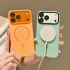 Adecuado para iPhone 18 Pro Max, funda de teléfono magnética con tacto de piel mate, funda protectora de cobertura total anti-caídas color Apple 17