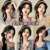 Faixa de Cabelo Trançada Floral Super Fada Retrô para Mulheres, Faixa de Cabelo de Fita All-In-One de Alta Moda, Lenço de Seda, Prendedor de Cabelo, Acessórios de Cabelo, Faixa de Cabelo